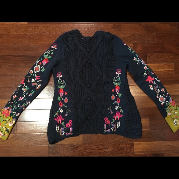 Anthropologie Stitched Flora Cardigan Small - Picture 3 of 4